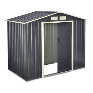 Abri de Jardin en Acier Galvanisées Gris Foncé [en.casa]