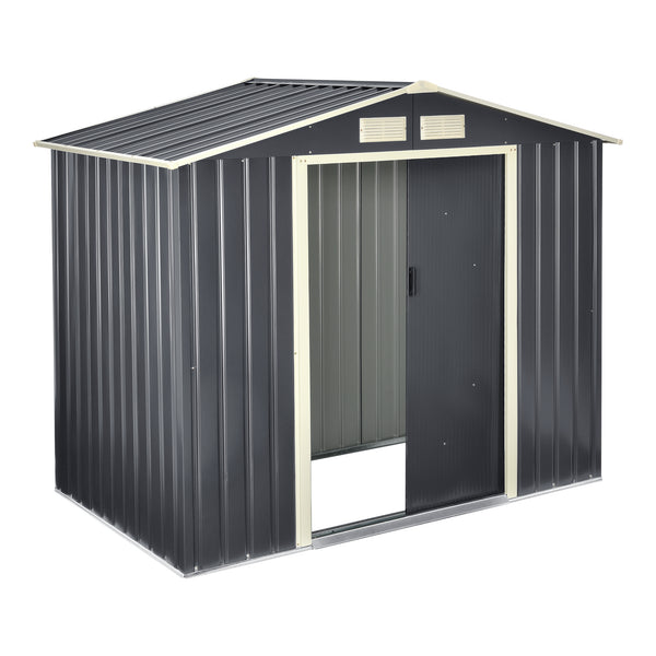 Abri de Jardin en Acier Galvanisées Gris Foncé [en.casa]