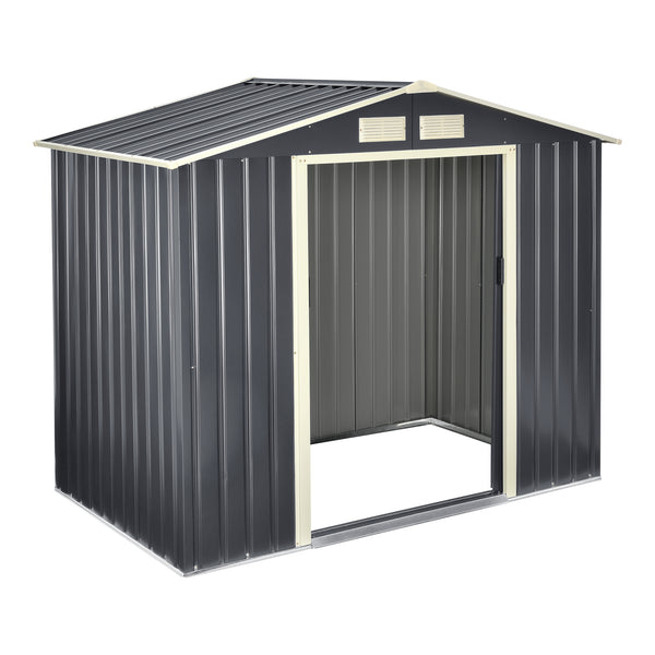 Abri de Jardin en Acier Galvanisées Gris Foncé [en.casa]