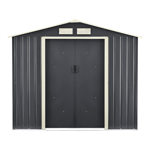 Abri de Jardin en Acier Galvanisées Gris Foncé [en.casa]