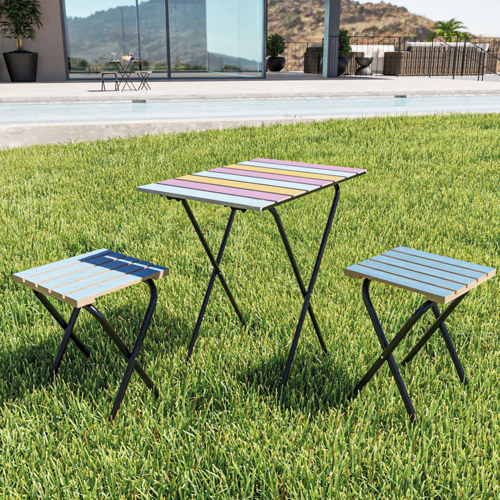 Ensemble bistrot Pieksämäki 3 pièces Multicolore [en.casa]