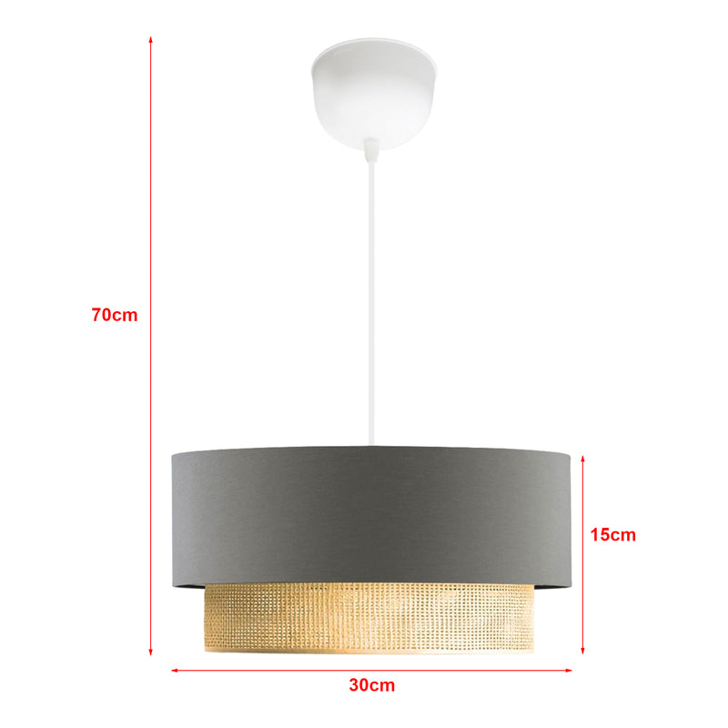 Croquis coté Suspension Loughborough E27 hauteur 70 cm [lux.pro]
