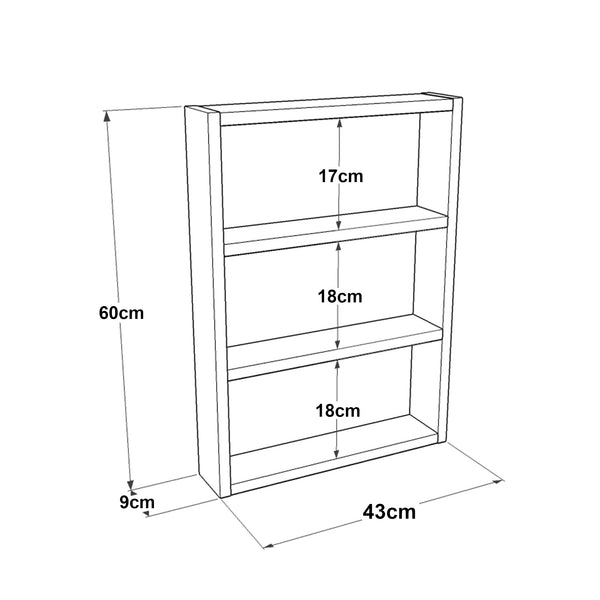 Étagère de cuisine Lappajärvi 3 niveaux 60 x 43 x 9 cm [en.casa]