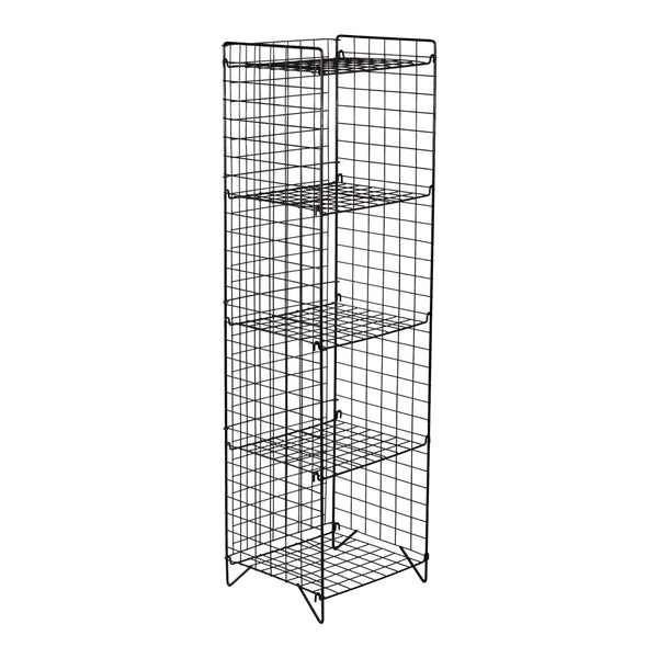 Étagère Jægerspris grillagée sur pied surfaces de rangement noir [en.casa]