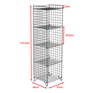 Étagère Jægerspris grillagée sur pied surfaces de rangement noir [en.casa]