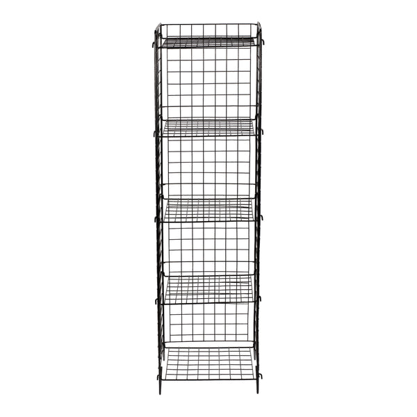 Étagère Jægerspris grillagée sur pied surfaces de rangement noir [en.casa]