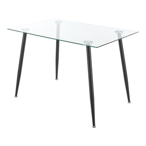 Table de salle à manger Hyrynsalmi verre trempé acier 75 x 110 x 70 cm [en.casa]