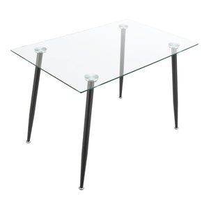 Table de salle à manger Hyrynsalmi verre trempé acier 75 x 110 x 70 cm [en.casa]