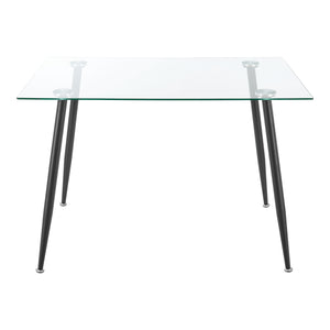 Table de salle à manger Hyrynsalmi verre trempé acier 75 x 110 x 70 cm [en.casa]