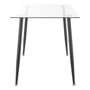Table de salle à manger Hyrynsalmi verre trempé acier 75 x 110 x 70 cm [en.casa]