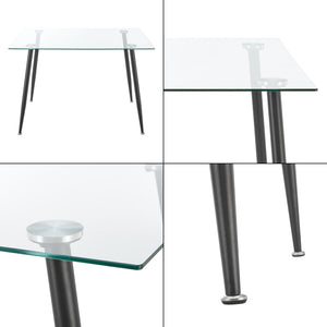 Table de salle à manger Hyrynsalmi verre trempé acier 75 x 110 x 70 cm [en.casa]