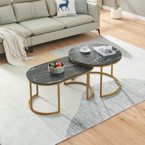 Lot de 2 tables basses Oppeerg gigognes [en.casa] 