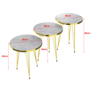 Set de 3 tables d'appoint Skibby rondes gigognes [en.casa]