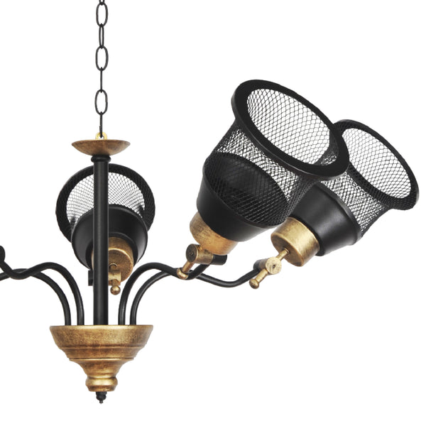 Suspension Langport E27 noir doré [lux.pro]