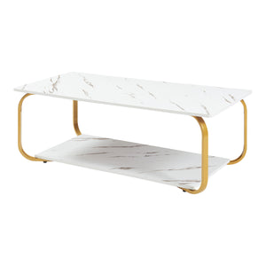 Table basse Kolta 120x60x43 cm aspect marbre [en.casa]