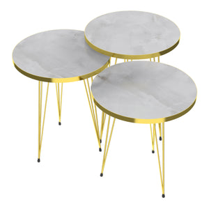 Set de 3 tables d'appoint Skibby rondes gigognes [en.casa]