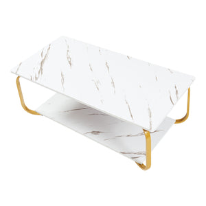 Table basse Kolta 120x60x43 cm aspect marbre [en.casa]
