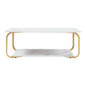 Table basse Kolta 120x60x43 cm aspect marbre [en.casa]