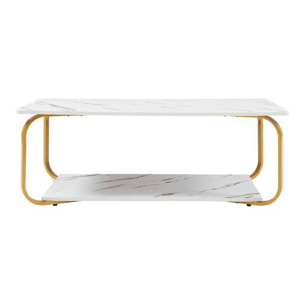 Table basse Kolta 120x60x43 cm aspect marbre [en.casa]