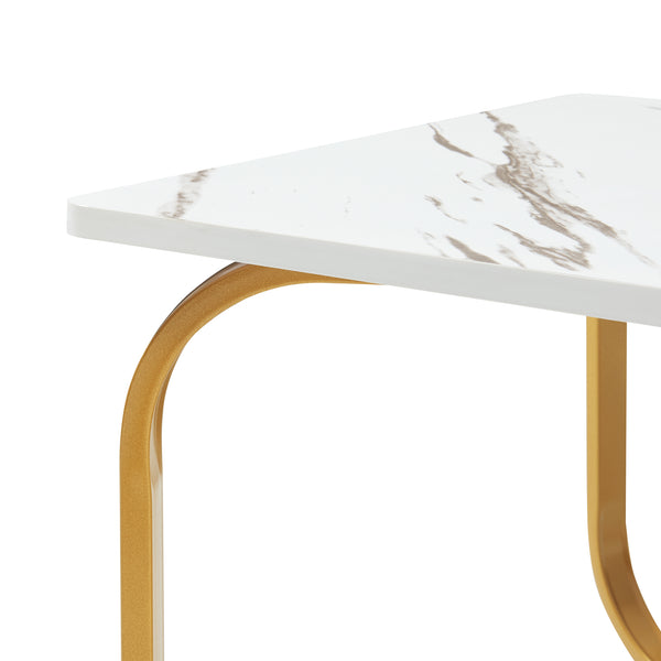 Table basse Kolta 120x60x43 cm aspect marbre [en.casa]