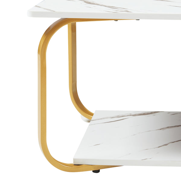 Table basse Kolta 120x60x43 cm aspect marbre [en.casa]