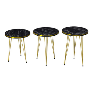 Set de 3 tables d'appoint Ry rondes gigognes [en.casa]