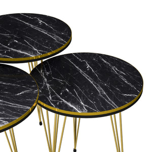 Set de 3 tables d'appoint Ry rondes gigognes [en.casa]