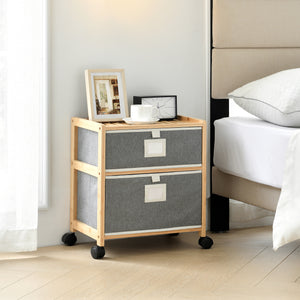 Table d'appoint en bambou Noorliit sur roulettes en différentes tailles [en.casa]