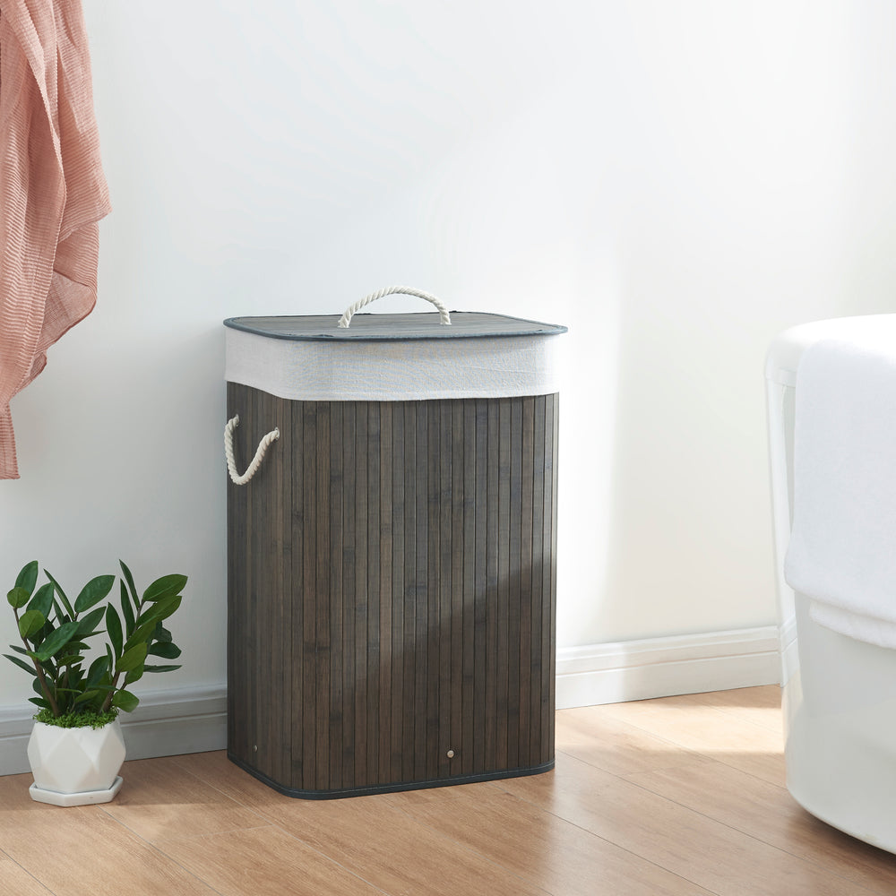 Panier à linge Salla bambou en différentes couleurs et tailles [en.casa] - premiumXL