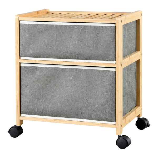 Table d'appoint en bambou Noorliit sur roulettes en différentes tailles [en.casa]