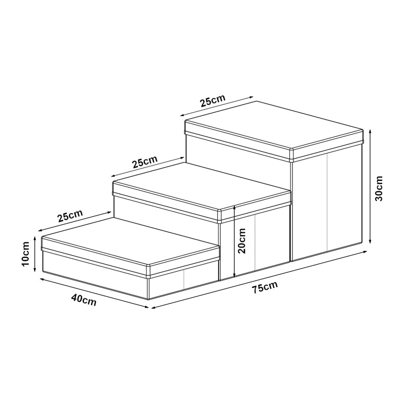 Croquis coté Escalier pour animaux domestiques Vojens [en.casa]