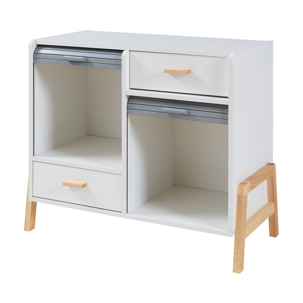 Commode Kvaefjord bambou gris blanc [en.casa] 