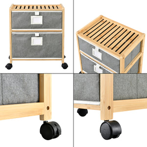 Table d'appoint en bambou Noorliit sur roulettes en différentes tailles [en.casa]