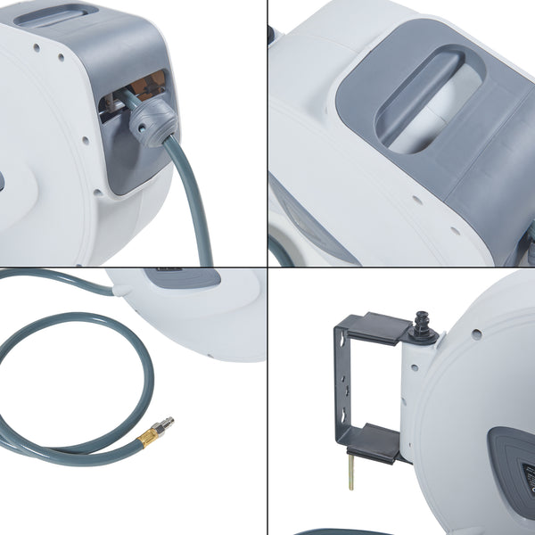 Enrouleur de tuyau d'air comprimé Nassau blanc gris pro.tec