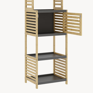 Étagère de salle de bains Kydesby bambou naturel / gris [en.casa]