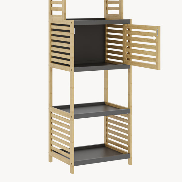 Étagère de salle de bains Kydesby bambou naturel / gris [en.casa]