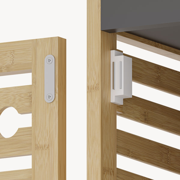 Étagère de salle de bains Kydesby bambou naturel / gris [en.casa]