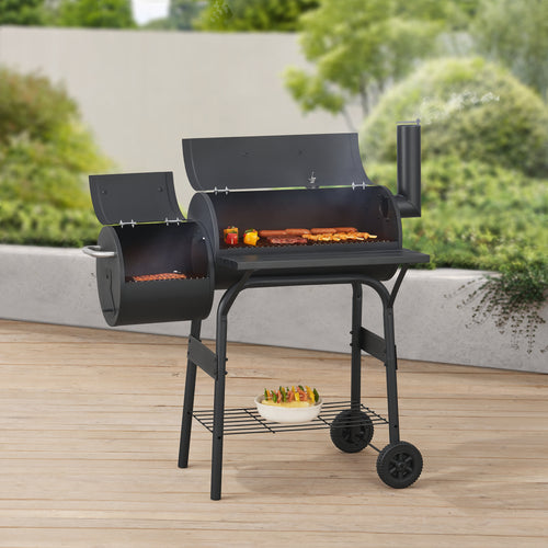 Grill-fumeur Arielli 115x110x64cm Noir [casa.pro]