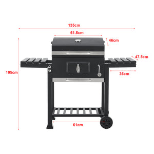 Chariot de barbecue au charbon de bois Arnad noir casa.pro