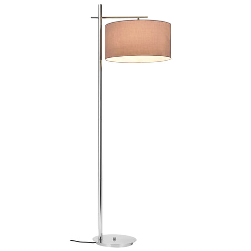 [lux.pro] Lampadaire London Lampe sur Pied Lampe de Plancher Lampe Lampe de Salon Métal Tissu  Gris E27 155 cm x Ø 48 cm
