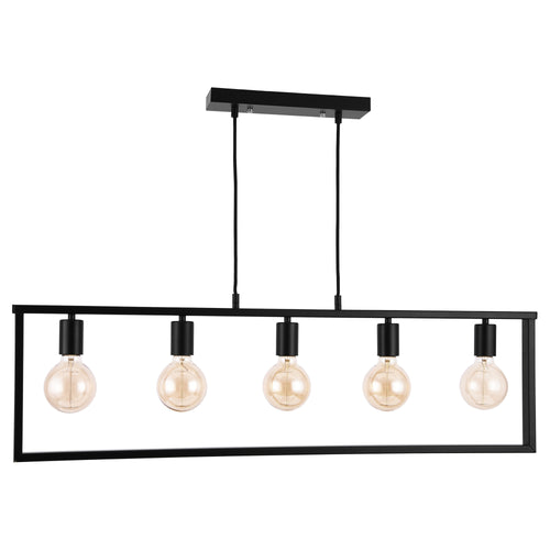 Suspension Métal Noir Plafonnier Luminaire 5 flammes Design [lux.pro]