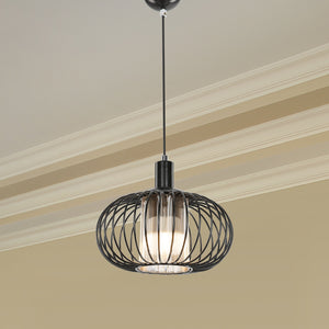 Suspension Batley en métal ABS 94 cm E27 noir [lux.pro]