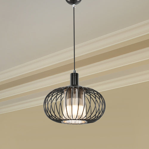 Suspension Batley en métal ABS 94 cm E27 noir [lux.pro]
