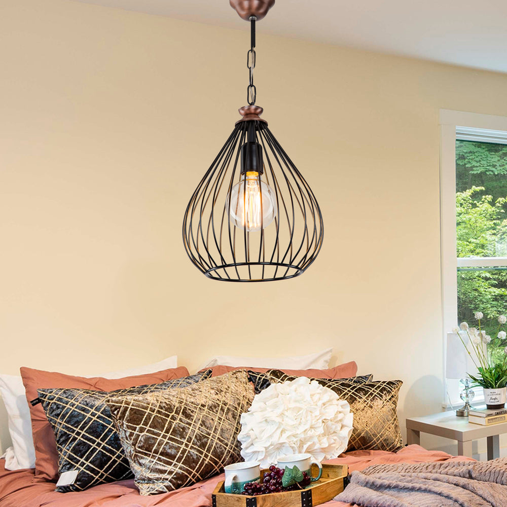 Hängeleuchte Bracknell E27 Metall Schwarz / Bronzefarben [lux.pro] - premiumXL