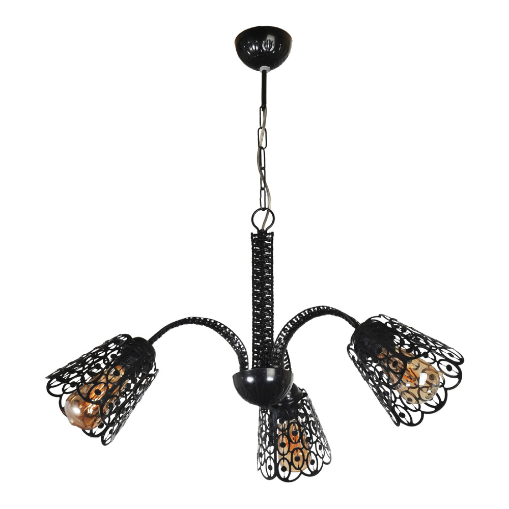 Suspension Garforth noire 3/4 flammes [lux.pro]