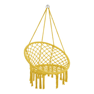 Siège suspendu rond à franges Jaina diamètre d'assise 60 cm jaune [en.casa]