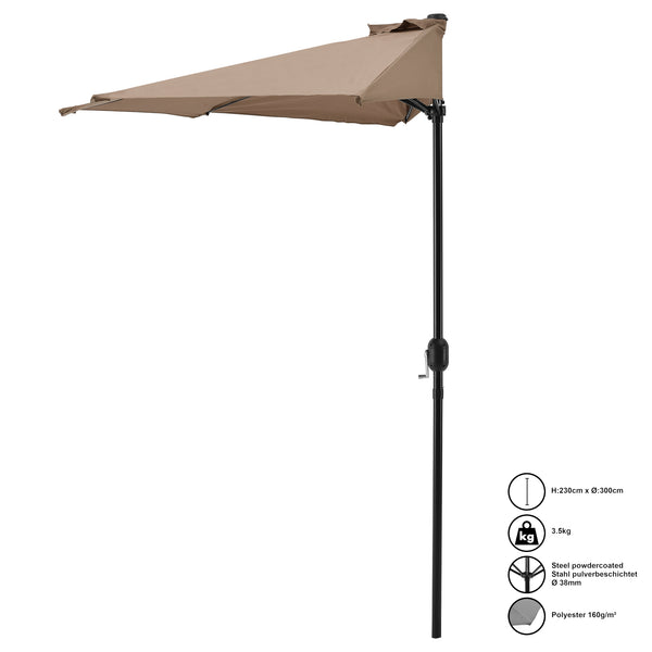 demi-parasol Eger 300 cm x 150 cm x 230 cm casa.pro