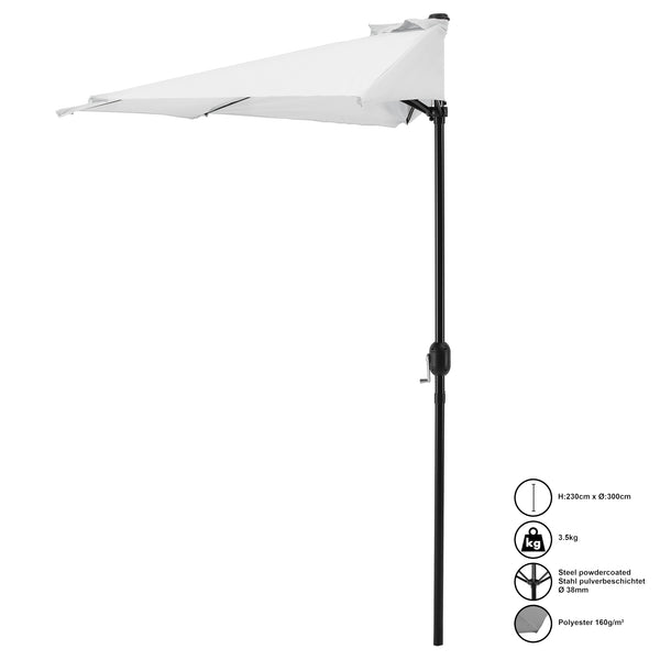 demi-parasol Eger 300 cm x 150 cm x 230 cm casa.pro