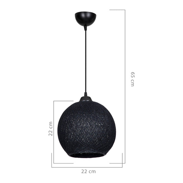 Suspension Lisburn corde de jute hauteur 65 cm E27 [lux.pro]