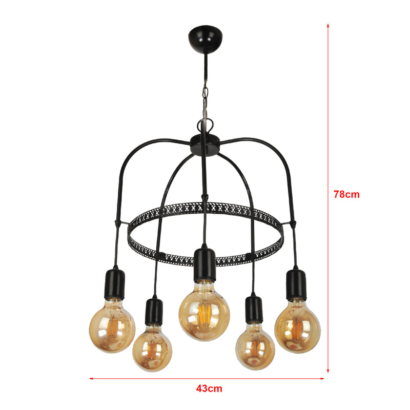 Croquis coté Suspension Llandudno E27 [lux.pro]